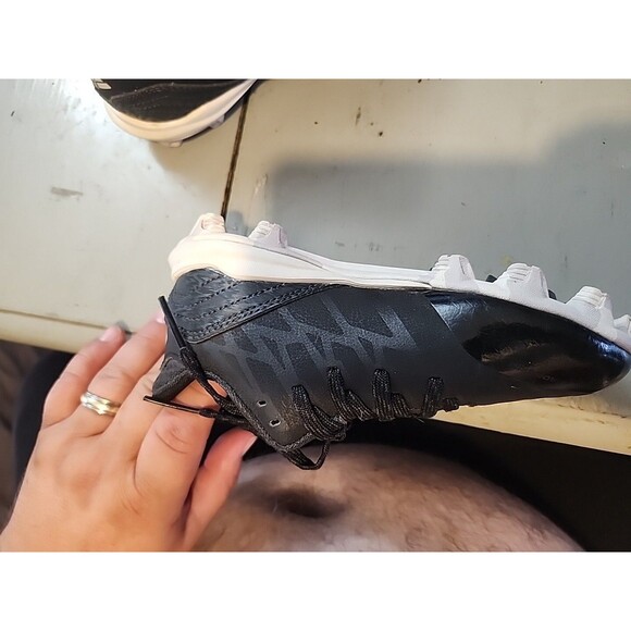 Youth Adidas Baseball Icon 4 MD Cleats Black White Size 12K Kids - Picture 5 of 12